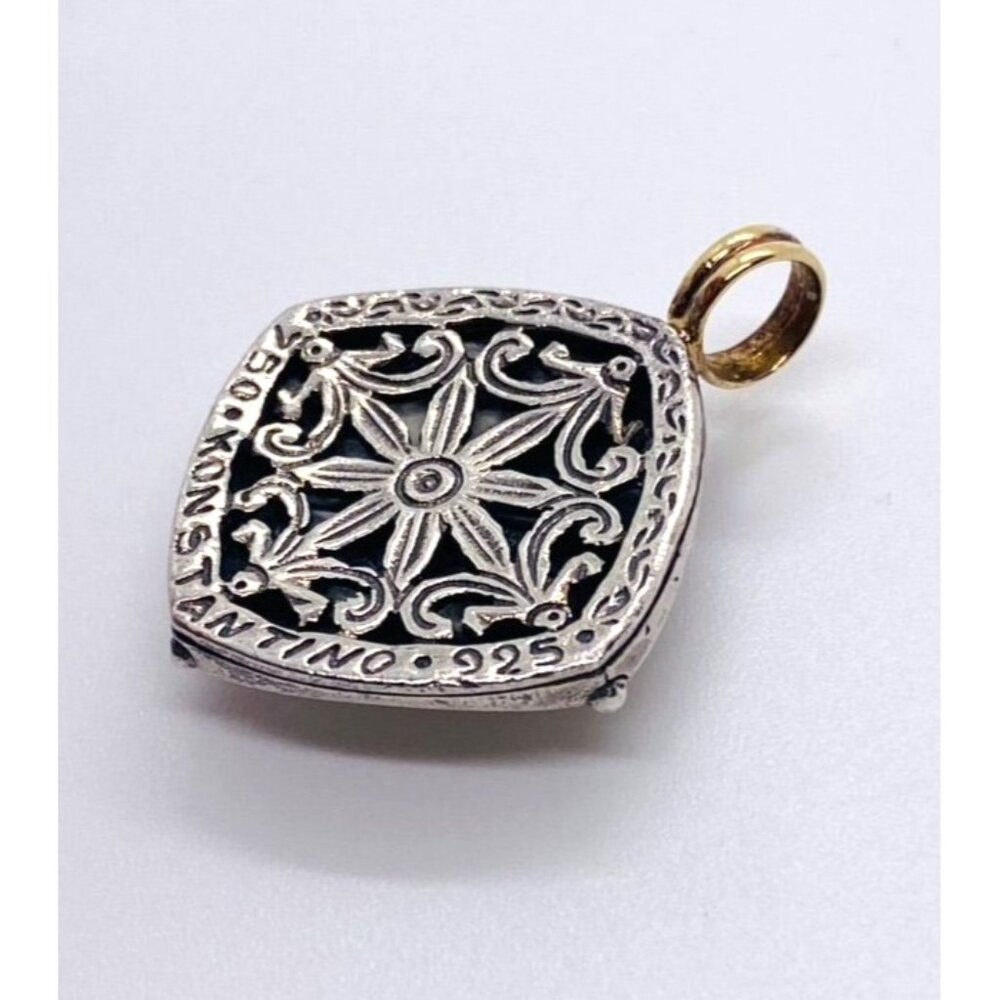 Konstantino 18K Gold Sterling Silver & Pink Stone Pendant Enhancer - Picture 5 of 7